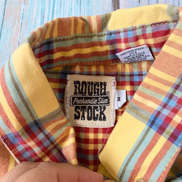 Panhandle rough stock Plaid Sleeveless collar Button-Up Shirt - Picture 6 of 8